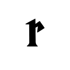 Magic Bold letter R of latin english language. Black font symbol in hand drawn doodle style. Vector illustration isolated on white background. For presentation, logo, branding, font, education.
