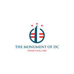 monument of washington dc logo design vector illustration