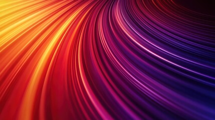 Fototapeta premium Fantasy abstract colorful background featuring lines with a red to orange to purple gradient and a circular light effect at the bottom center