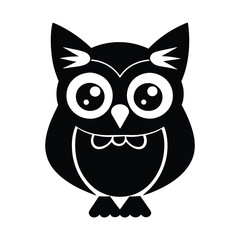 A cute owl silhouette vector illustration