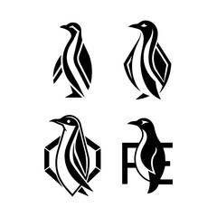 Obraz premium A set of penguin logo icon vector illustration