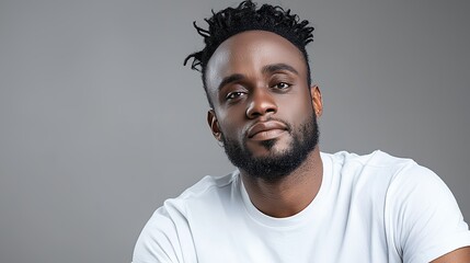 Obraz premium Close up Portrait of a Young Black Man with Vitiligo