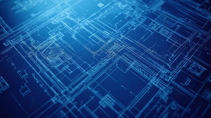 Blueprint Design with Abstract Lines and Patterns