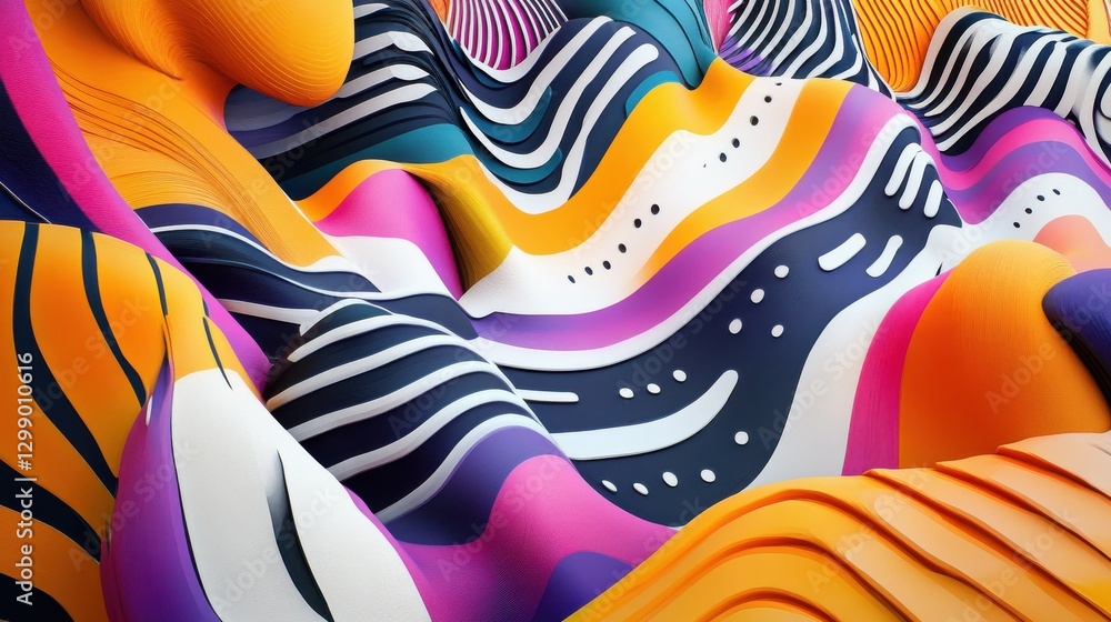 Poster vibrant abstract textures a colorful exploration of geometric forms and dynamic patterns in contempo