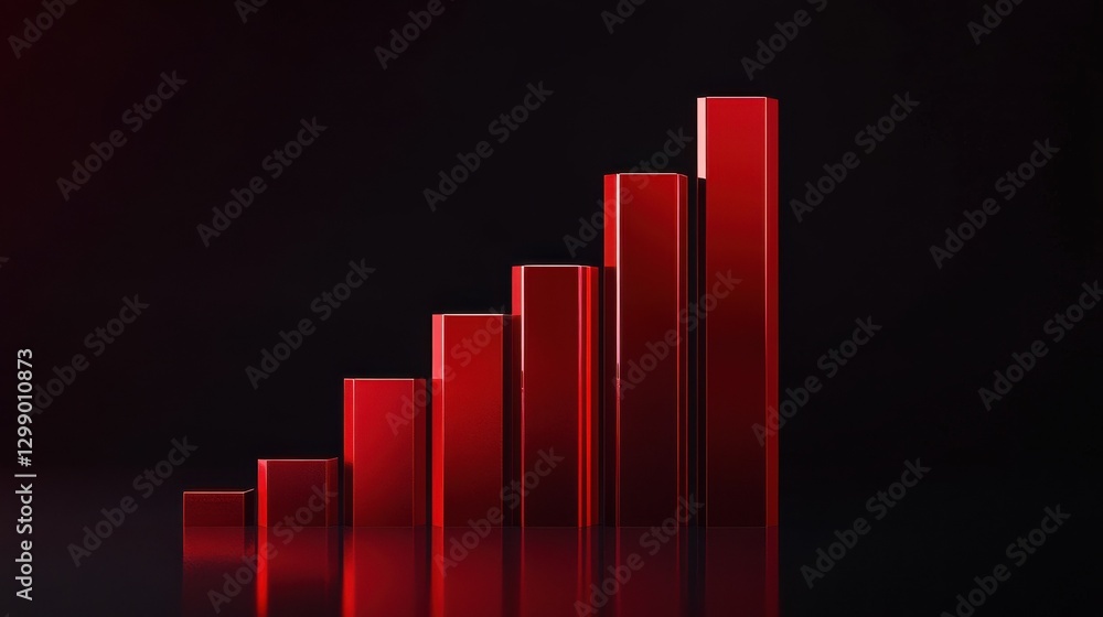 Poster a striking red bar graph illustrating a significant decline, symbolizing financial loss or reduced p