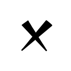 Magic Bold multiply times symbol in hand drawn style. Vector illustration isolated on white background. For typography, font, shop, logo, alphabet, sales, signboard, education, branding.