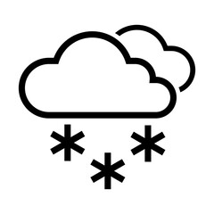 snowy weather icon symbolizing snowfall and winter conditions.