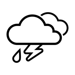 thunderstorm icon symbolizing rain, lightning, and stormy weather.