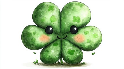 Obraz premium green four leaf clover isolated,cartoon