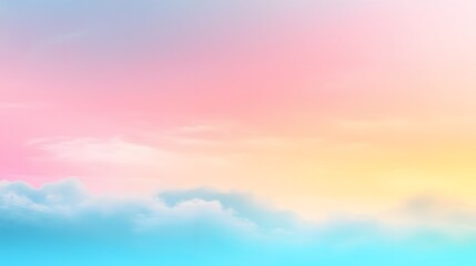 Obraz premium Pastel Sky Cloudscape, Dreamy Soft Colors Background