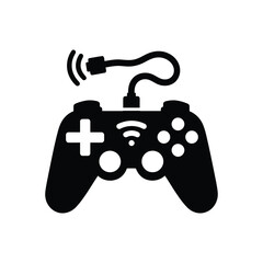 High quality game controller vector icon featuring a modern and minimalistic gaming gamepad icon vector illustration. Perfect for video game logos, esports branding, mobile apps, streaming graphics.