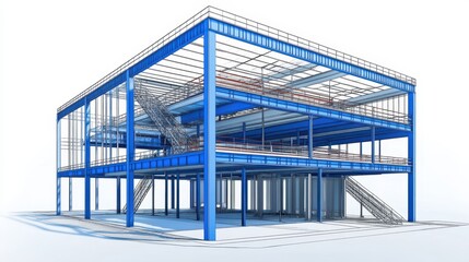 Obraz premium Modern Steel Structure in Construction Phase