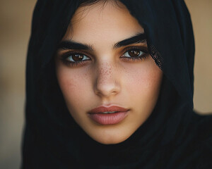 Naklejka premium Middle Eastern Arab beauty close-up