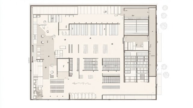 Modern warehouse layout plan and design blueprint
