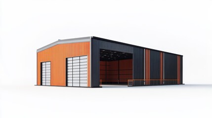 Modern Orange and Black Industrial Warehouse Design