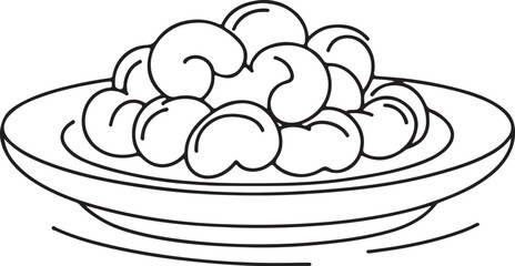 Gnocchi Vector Art – Detailed Line Drawing Designs