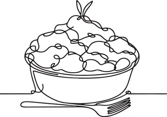 Shepherd's Pie Vector Art - Elegant Line Drawing Design