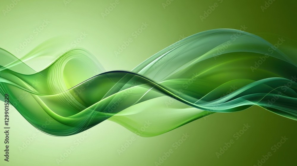 Poster a bright green abstract background with soft waves and smooth transitions for a lively and modern de