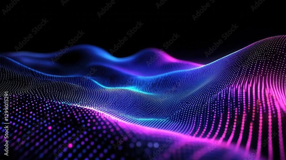 Poster modern cyber technology features digital blue designs network lines dots dynamic futuristic connecti