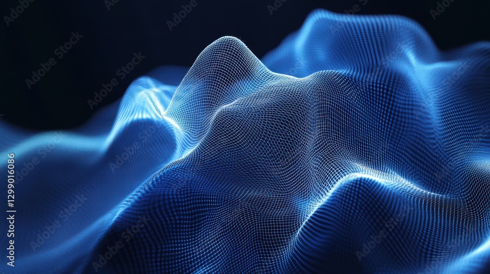Poster trendy abstract wireframe illustration with intertwined lines and depth, suitable for tech-inspired 