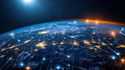 Global Network. Earth. Digital. Futuristic. Connected World
