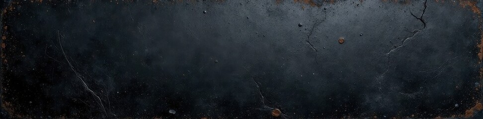 Deep black scratched metal texture, aged and worn , grunge, wallpaper, illustration