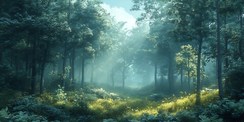 Fototapeta premium a river with trees and plants in the background