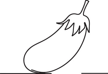 Minimalist Eggplant Outline | Elegant Vector Illustration