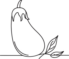 Minimalist Eggplant Outline | Elegant Vector Illustration