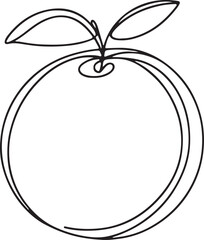 Stylish Line Drawing of an Orange - Vector Art Design