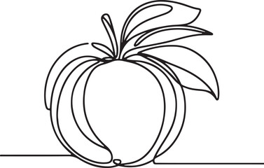 Mandarine Fruit Line Drawing Vector Art for Modern Designs
