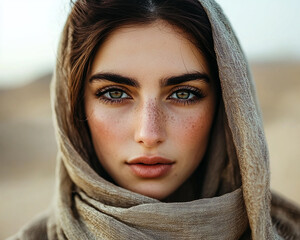 Fototapeta premium Middle Eastern Arab beauty close-up