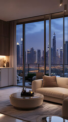 Photo of an interior design in Dubai, a modern minimalist-style apartment living room
