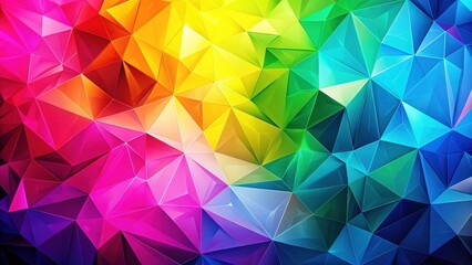 Obraz premium Vibrant Spectrum of Interlocking Geometric Triangles Forming a Colorful Abstract Background
