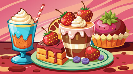 chocolate syrup and cake sweet dessert food