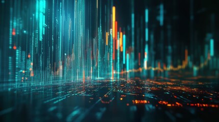 Digital financial growth with coins and rising graphs displayed.