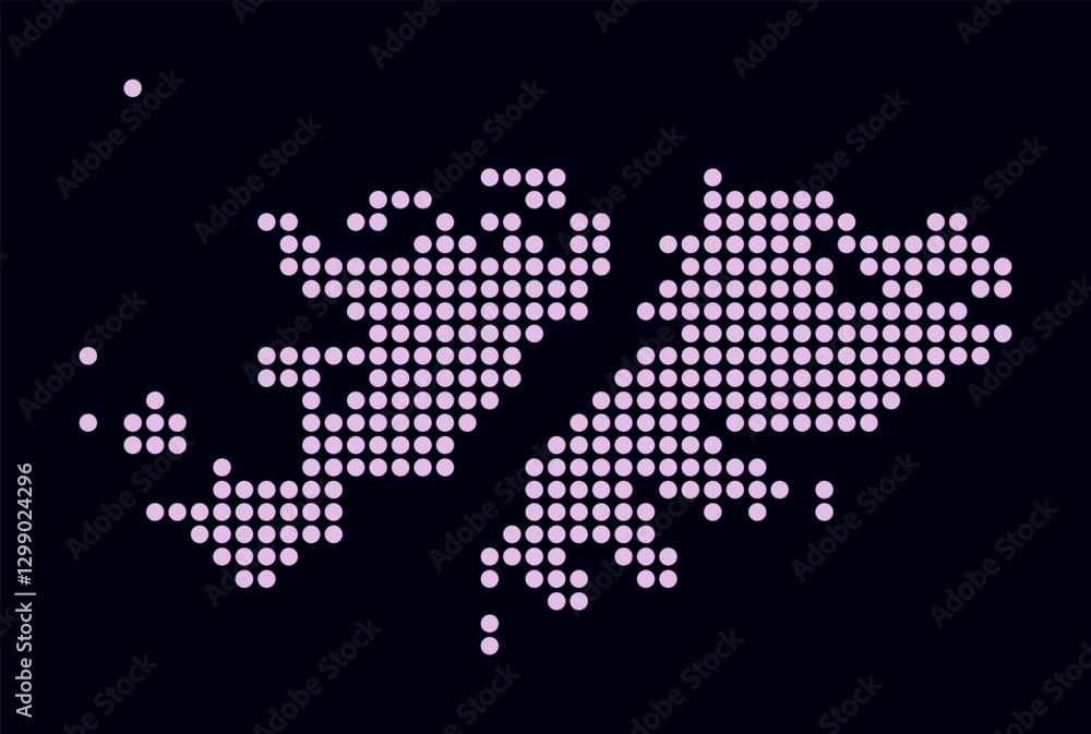 Poster falkland islands dotted map. digital style map of the country on dark background. falkland islands s