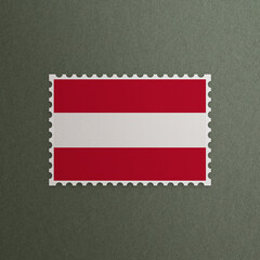 Post office stamp with the flag of Austria 3D Rendering