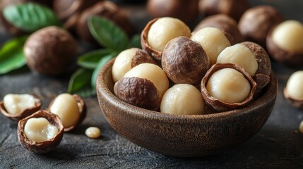 macadamia nuts isolated,studio background