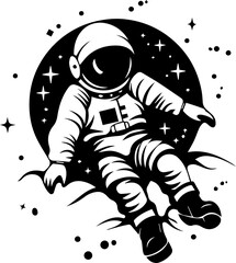 Astronaut vector design, space suit and star simple illustration