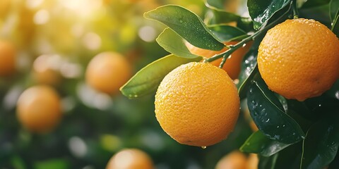 a close up of an orange fruit on a tree