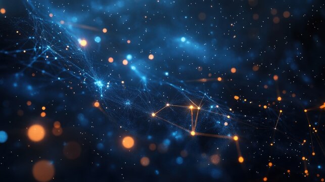 Abstract futuristic network background, concept of digital technology and data connection, modern design of cyber and virtual space