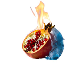 pomegranate isolated on white