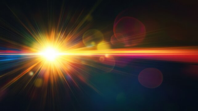 lens flare effect on black background abstract sun burst sunflare for screen mode using sunflares nature abstract rainbow colourful backdrop blinking sun burst lens flare optical rays
