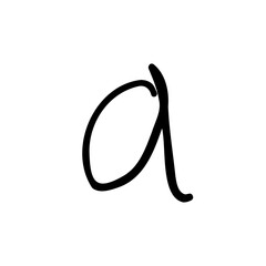 Scribble letter A of latin english language. Black font symbol in hand drawn doodle style. Vector illustration isolated on white background. For presentation, logo, branding, font, education.