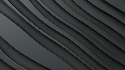 Obraz premium Dark Gray Abstract Wave Pattern with Subtle Shadows and Repeating Lines