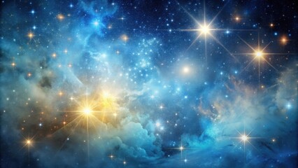 Fototapeta premium A Celestial Tapestry of Radiant Stars and Nebulous Clouds, Illuminating the Vast Expanse of the Cosmos