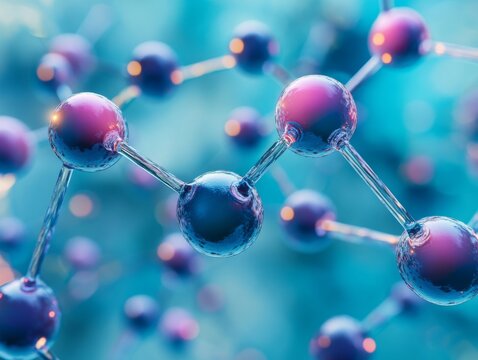 Visualization of atomic bonds breaking and reforming, displaying dynamic energy, highlighting Chemical Bonding, and representing Dynamic Science