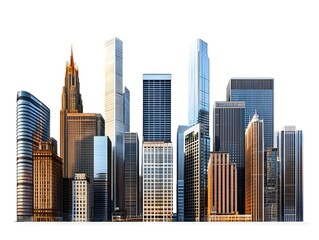 Fototapeta premium Striking Cityscape with Towering Skyscrapers and Sleek Urban Architecture in a Thriving Business District