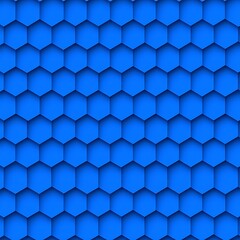 Naklejka premium Vibrant Hexagonal Pattern with Bright Blue Color on a Smooth Surface for Design Backgrounds and Textures